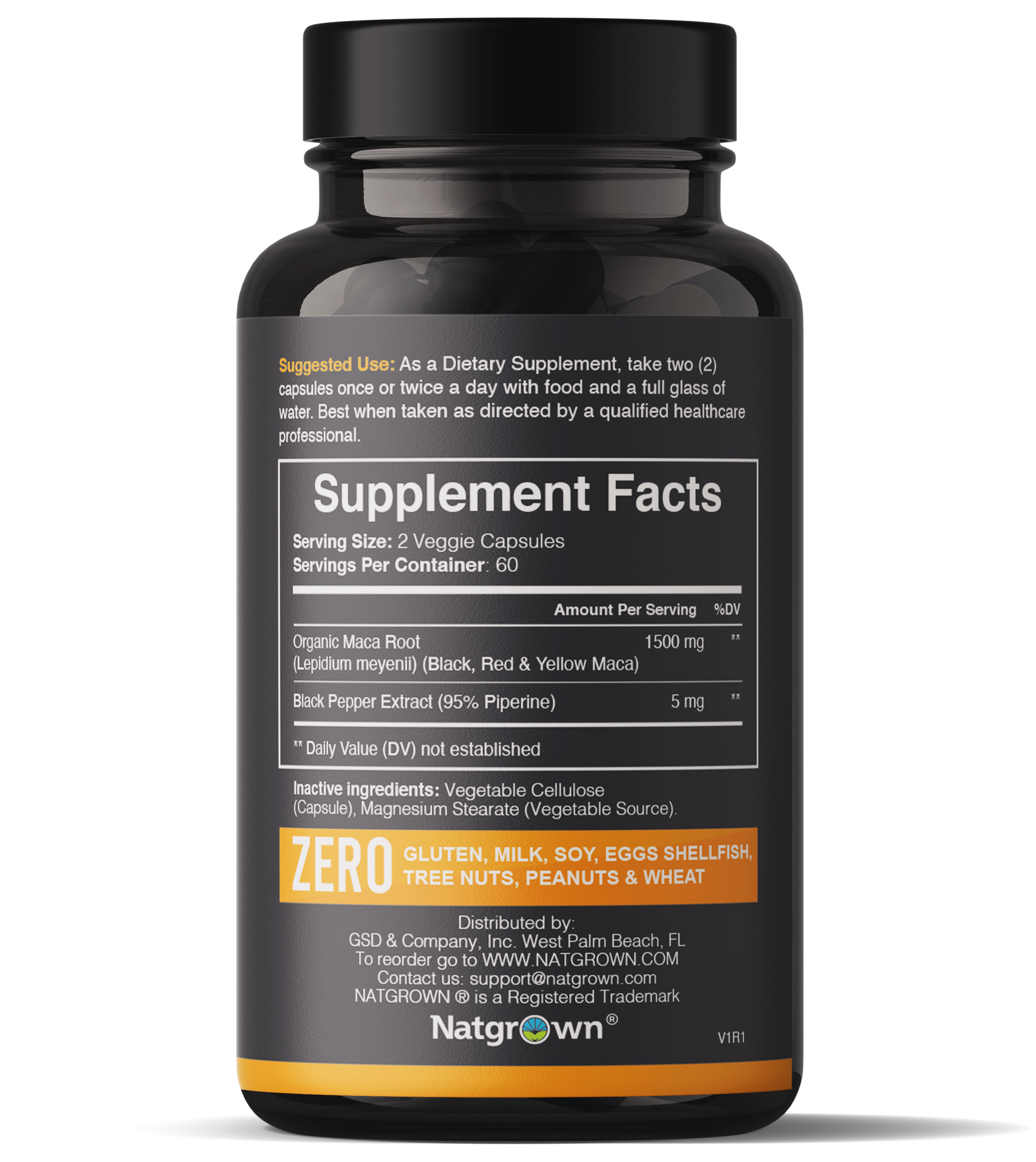 Natgrown Maca Root Supplement Facts