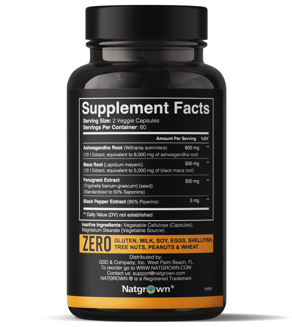 Ashwagandha Maca Root Fenugreek Natgrown