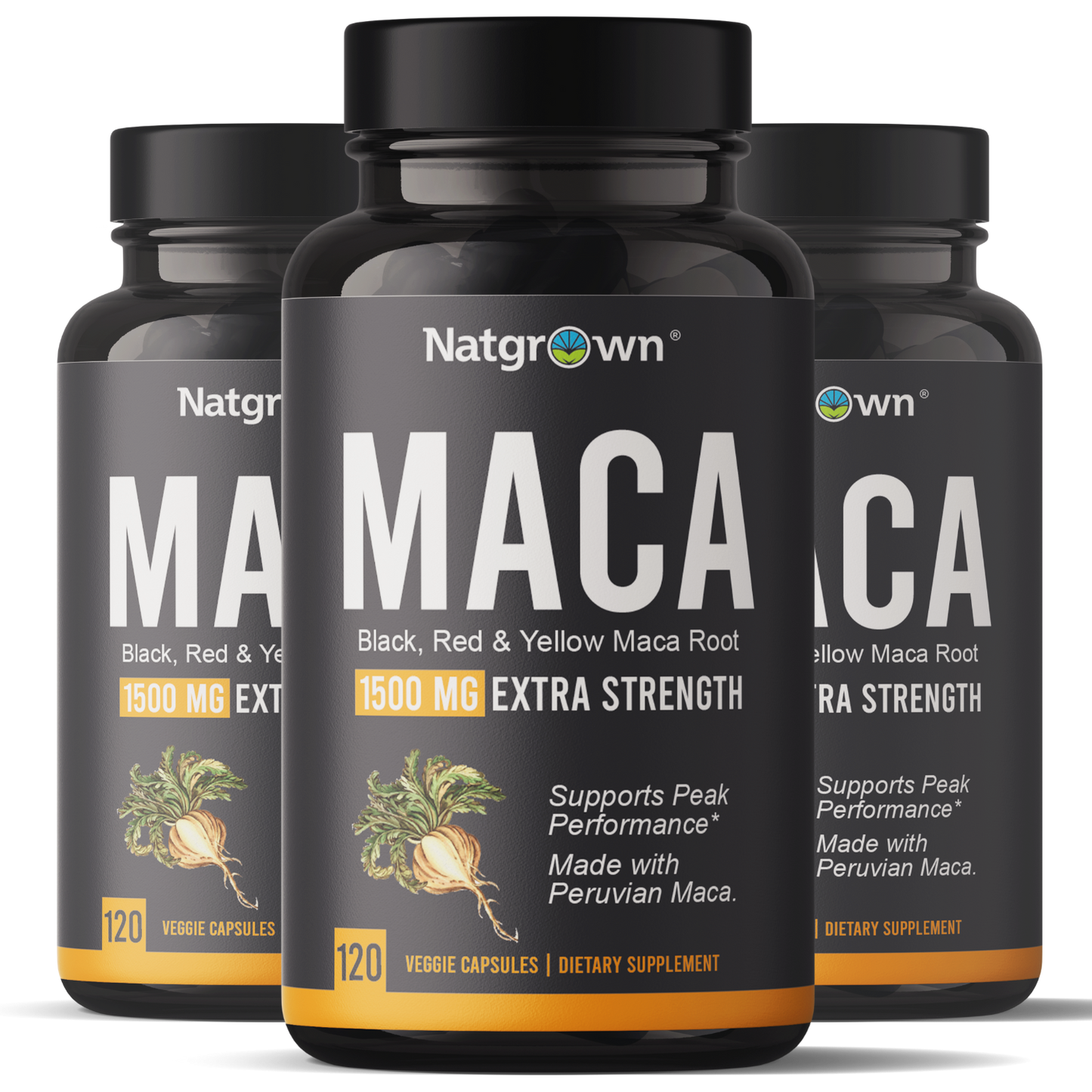 Natgrown Maca Root Capsules for Men and Women - 120 ct